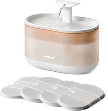 PETLIBRO Cat Water Fountain, 71fl oz/2.1L Ultra Quiet Pet 2.1L, Orange 