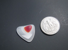 Sea Glass, Small Pyramid Shaped Red White and Clear