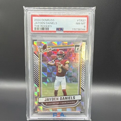 2024 Panini Donruss The Rookies Jayden Daniels #TR-37 PSA 8 Rookie Commanders