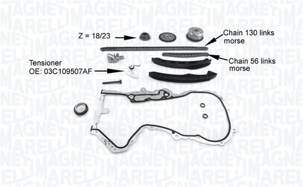 Steuerkettensatz Magneti Marelli 341500001200 FüR VW Touran 1T3 Passat B7 362 5-image
