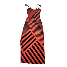Bailey Blue Orange Black Geometric Maxi Dress Womens Medium Spaghetti Strap