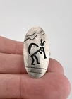 Vtg Tony Kyasyousie Hopi Sterling Silver Figural Kokopelli Overlay Ring 1.25"