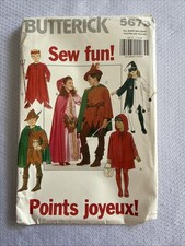 Butterick 5673 Pattern Sew Fun Costume Jester Red Riding Hood Robinhood Devil