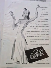 1943 Womens Radelle Bur-mil Rayon Crepe Satin Songette Slip Lingerie Vintage ad 