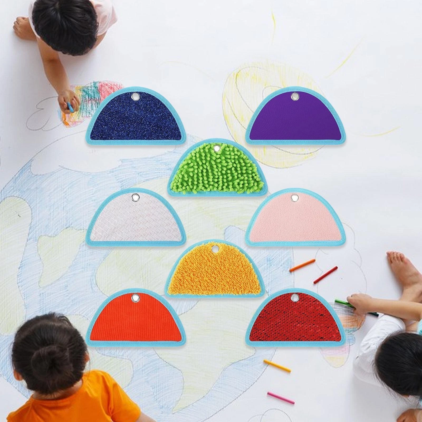 8x Sensory Mat Textured Floor Mats Early Sensory Exercise Assorted Textured Play