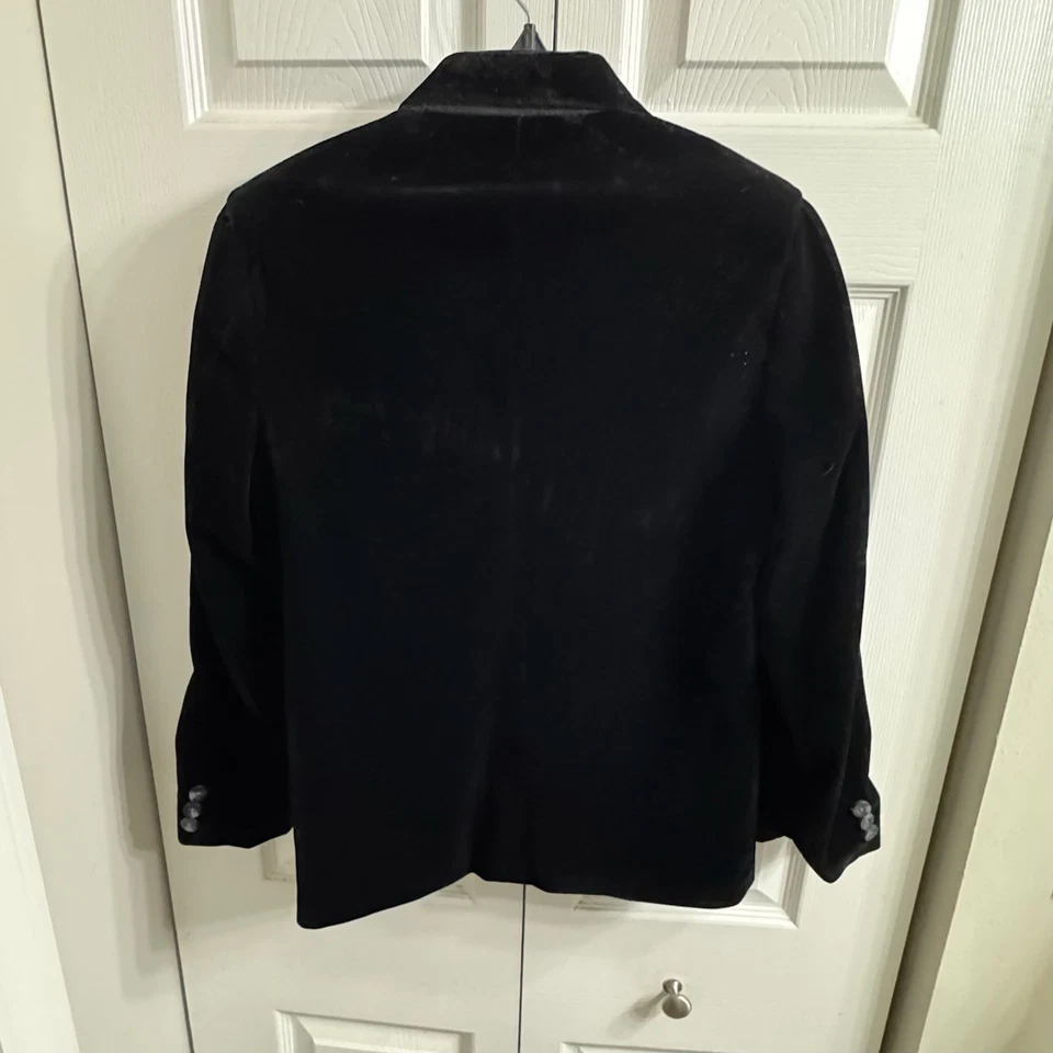 Chaqueta Blazer Izod Niños Terciopelo Negro Talla 12 Navidad Boda Vacaciones Nueva con Etiquetas Foto 2 de 4