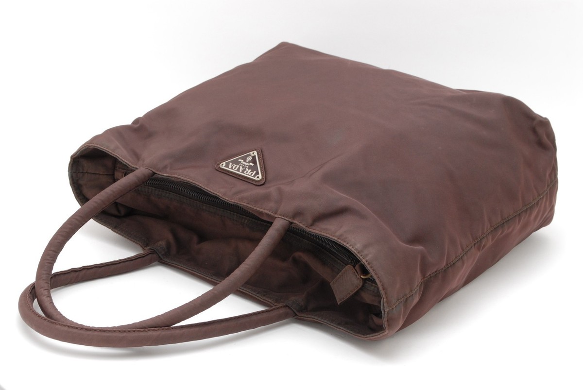 PRADA Tessuto Nylon Tote Bag Brown | eBay PRADA Tessuto Nylon Tote Bag Brown | eBay