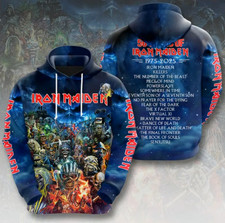 1Iron Maiden 50 Years 1975-2025 3D All Over Printed Hoodie