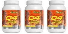 3 PACK BUNDLE C4 Premium Whey Protein Powder, Reese's PeanutButter, 1.43lb(Each)