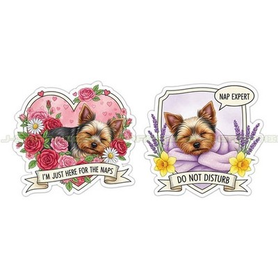 Yorkshire Terrier Yorkie Dog Vinyl Decal Sticker Cute Pet Nap Sleep 2 Pack QQ