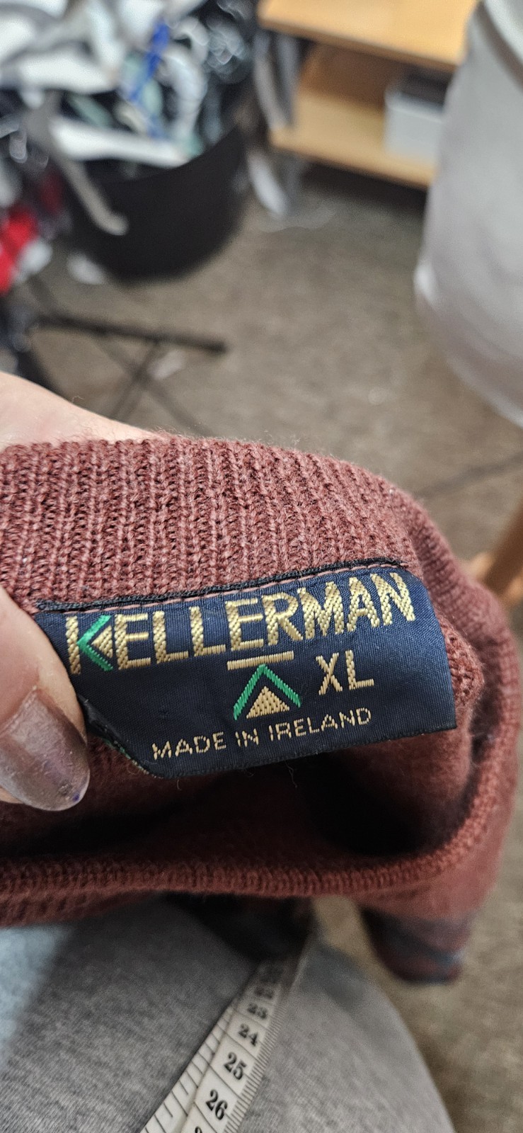 Kellerman Men’s Vintage Geometric Knit Crew Neck Wool Acrylic Jumper XL image 8