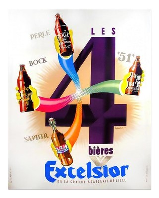 Vintage Excelsior Bier Wandkunst Retro Getr�nkedekor Getr�nkewandkunst