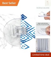 4 Pack Shower Curtain Clips, Shower Windproof Splash Guard - Self Adhesive Sh...