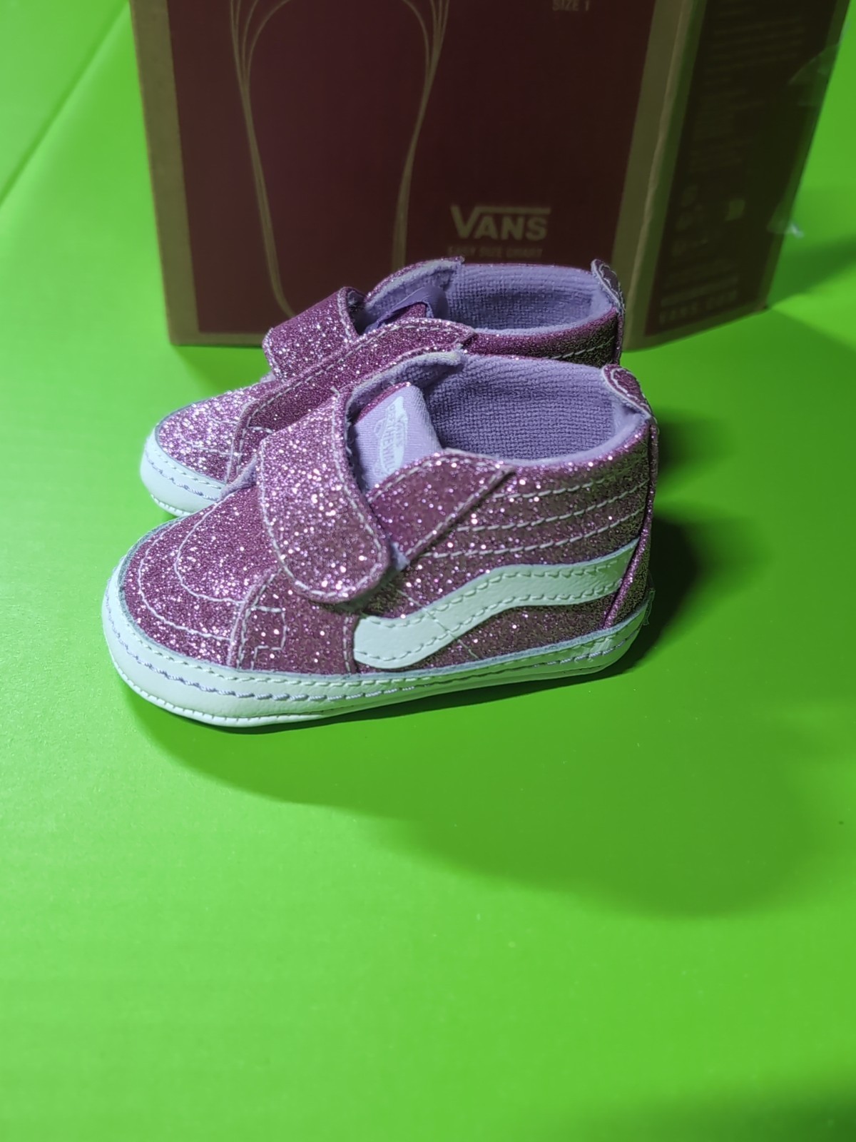 Sk8-Hi Glitter Crib Shoe,Size 3-6 Months , Opened Box, New