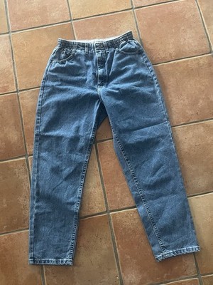 Vintage 80s 90s Lee 28x28 Hi Rise Mom Jeans Tapered Leg Elastic Waist USA Denim