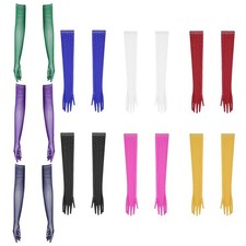 Womens Costume Formal Gloves Stretchy Glove Wedding One Pair Five-finger Mesh