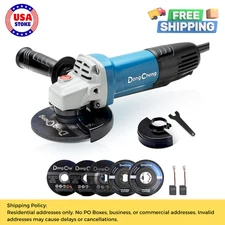 DongCheng 6.7A 4-1/2" Angle Grinder, 11800RPM Paddle Switch with Wheels & Handle