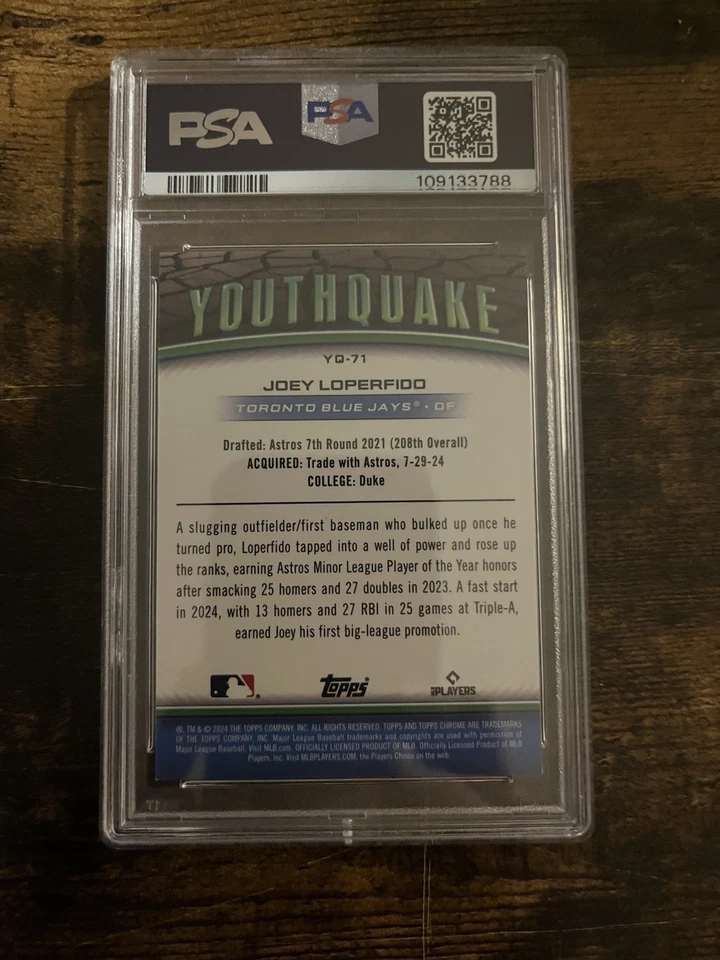 2024 Topps Chrome Update Series - Youthquake Joey Loperfido #YQ-71 (RC) PSA 9 - Image 2 of 4