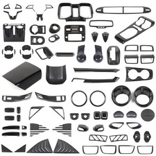 For Chevy Camaro 2010-2015 Carbon Steering Wheel Dash Door Full Kit Cover Trims