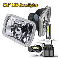2pcs For Jeep Wrangler Yj 1987-1995 5x7 7x6 Square Led Headlights High Low Beam