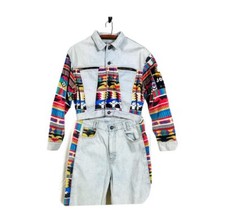 VTG 80s Jou Jou Denim Navajo Printed Jacket and Jeans Matching Set 