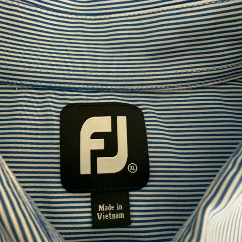 FJ Foot Joy Mens Golf Polo Short Sleeve Shirt Blue White Striped Size XL - Picture 8 of 17
