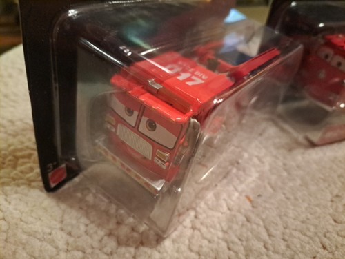 2 Disney Pixar Cars 3 Fire Rescue Trucks Tiny Lugsworth & Red Deluxe 2016 New - Picture 3 of 6
