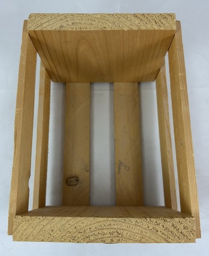 Vtg Apple Farm CD Storage Crate Box Slatted Pine ~6"X4.5"X8" - Picture 3 of 7