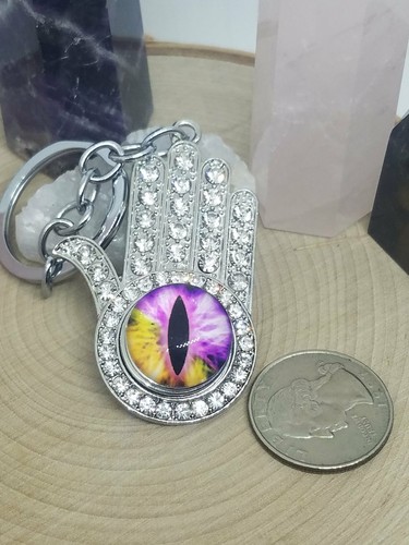 Evil Eye Keychain, Eye Key Chain, Evil Eye Photo Keychain, Evil Eye Bag Charm, H - Picture 2 of 4
