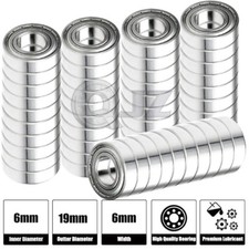 50x 626-ZZ Ball Bearing 19mm x 6mm x 6mm ZZ 2Z Free Shipping NEW Metal