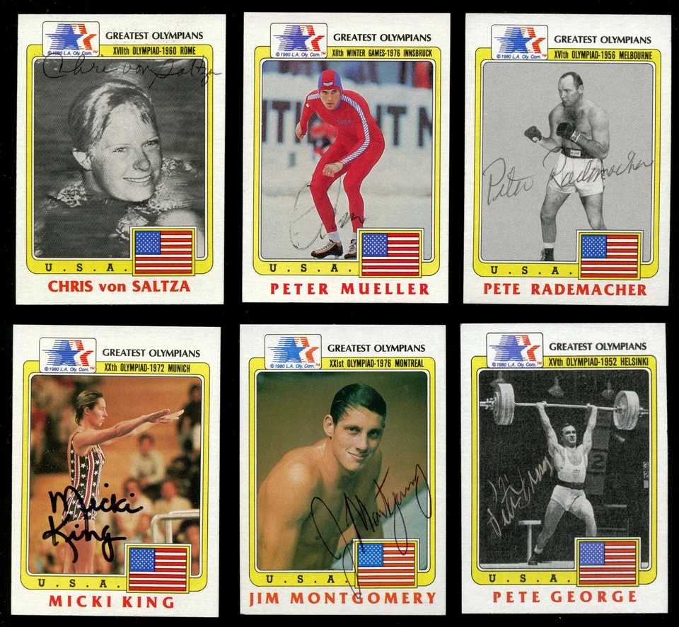 23 различные подписанные с автографом 1983 Topps величайшие олимпийцы олимпийские карты - Изображение 2 из 3