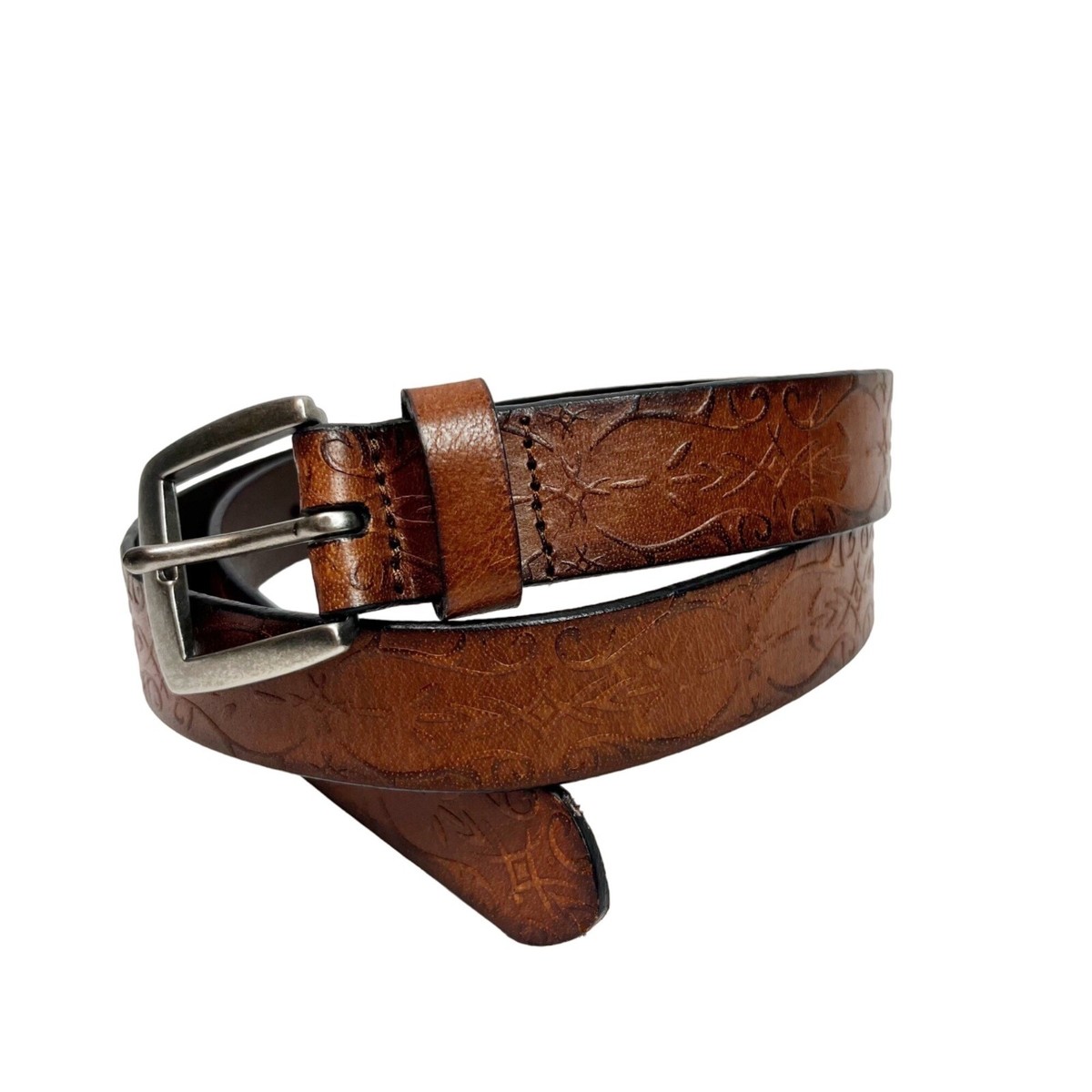 Dockers brown Tooled Genuine Leather belt Woman's Vintage Size M