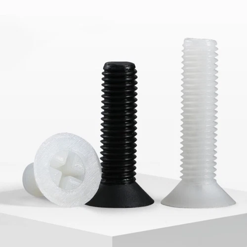 Nylon-Kreuzschlitz-Flachkopfschrauben Kunststoff-Senkkopfschraube M2-M8
