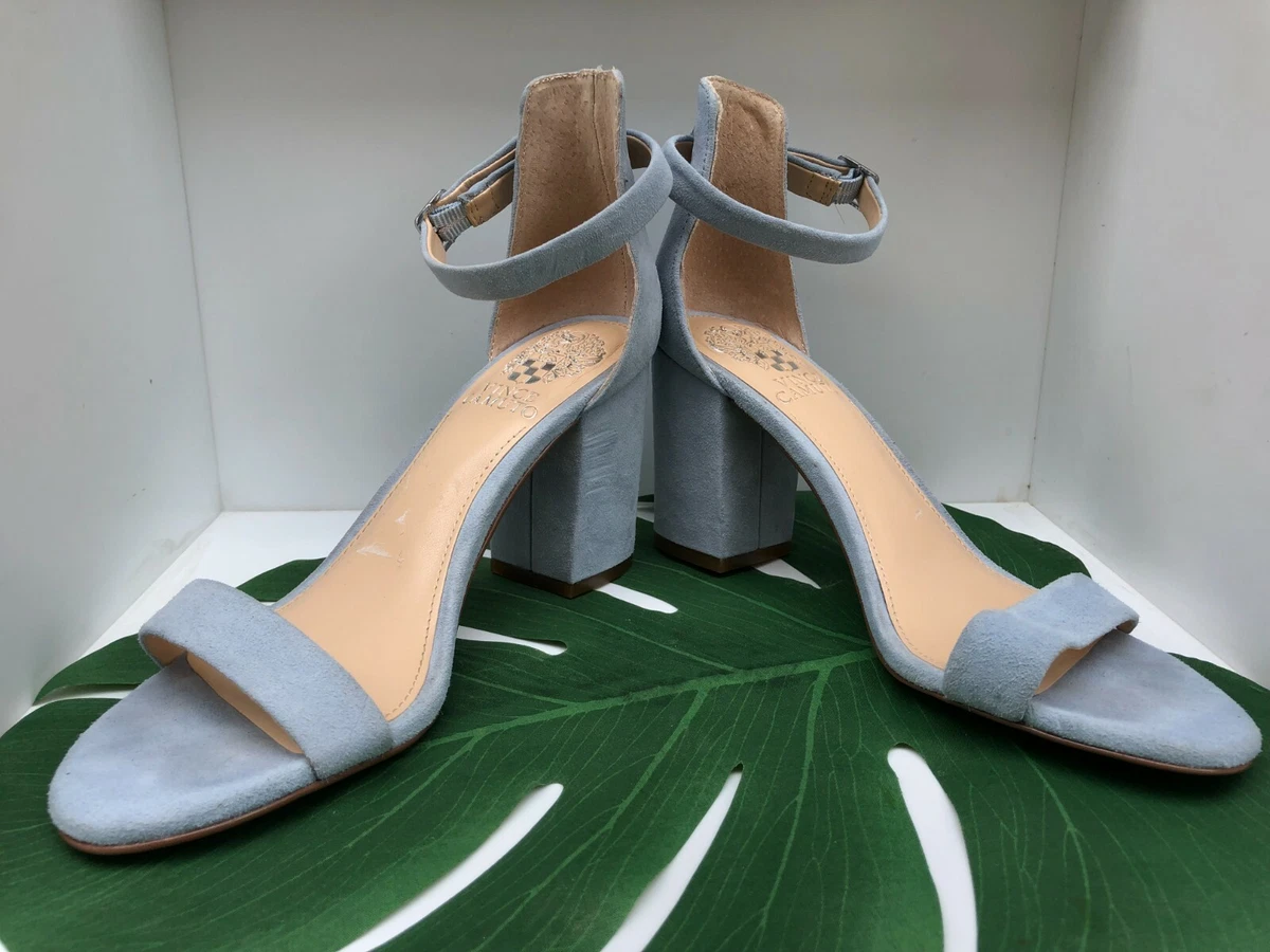 Vince Camuto 5.5 Light Blue Chunky Suede Club Wedding Casual