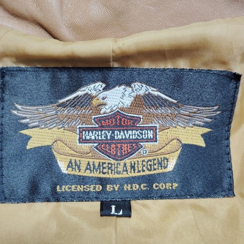 Harley Davidson Horsehide Leather Jacket with Pin Badge From Japan Rare - Picture 6 of 10