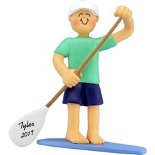 Personalized Christmas Ornament - Male on Paddleboard