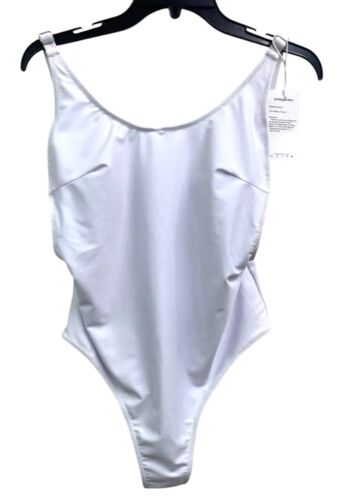 NWT Women's Pretty Garden Size XL One Piece Bathing Suit White Swimsuit