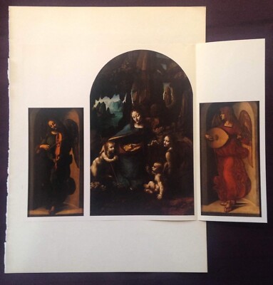 1974 Vintage LEONARDO DA VINCI ''PANELS FOR AN ANCONA'' Color Offset Lithograph