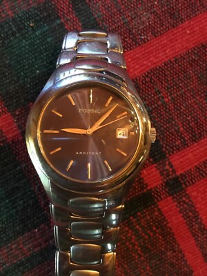 Mens Fossil Arkitek Watch, Deep Blue Face, Date Window, FS-2906