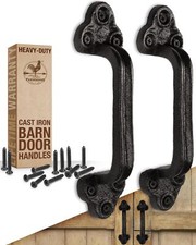 Heavy Duty Barn Door Handles set Of 2 Black Rustic Cast Iron Gate Handles Farm