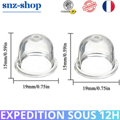 Lot 2 Pompes a Carburant 19mm Carburateur Poire D'amorçage Pour Débrousailleuse