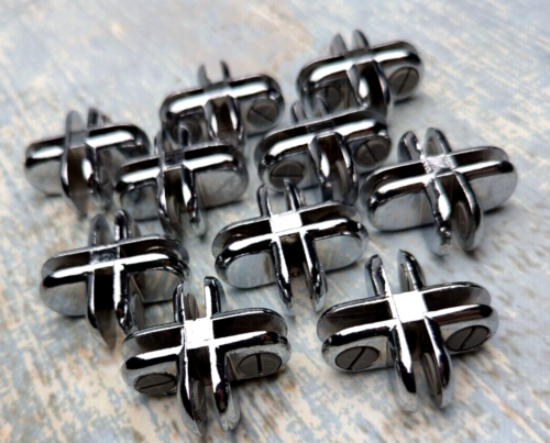 4 Way Glass Cube Connector Clip 3/16" - 10 PCS CHROME Tempered Glass Shelf - Picture 2 of 2