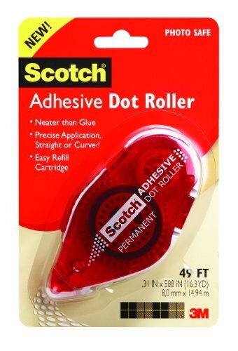 Scotch Adhesive Dot Roller - 1each - Clear (MMM6055)