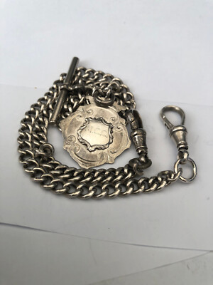 STERLING SILVER DOUBLE ALBERT CHAIN 40g UK