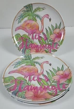 Flamingo Melamine Salad Plate ~ Time to Flamingle ~ 7.25 inch Set of 4
