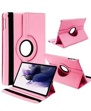 Tablet Case For Samsung Galaxy Tab A8 10.5” X250 Pink PU Leather/360 Rotate NEW