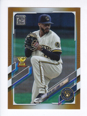 2021 Topps Series 2 #485 DEVIN WILLIAMS ASR CUP Brewers GOLD FOIL PARALLEL
