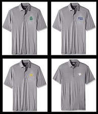 Oxford NCAA Adult Men Calhoun 2-Tone Stripe Ottoman Polo