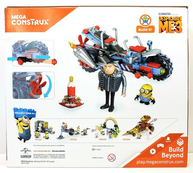 Mega Construx Despicable Me 3- Gru's Water Motorbike Set FDX82 186pcs New Sealed | eBay