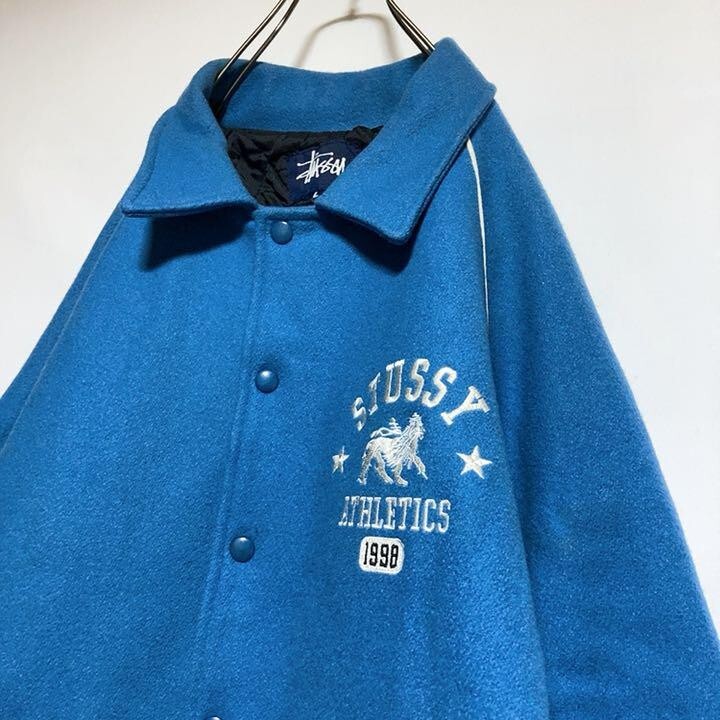 Used STUSSY Stadium Jacket Size L 90s 1998 Made in USA